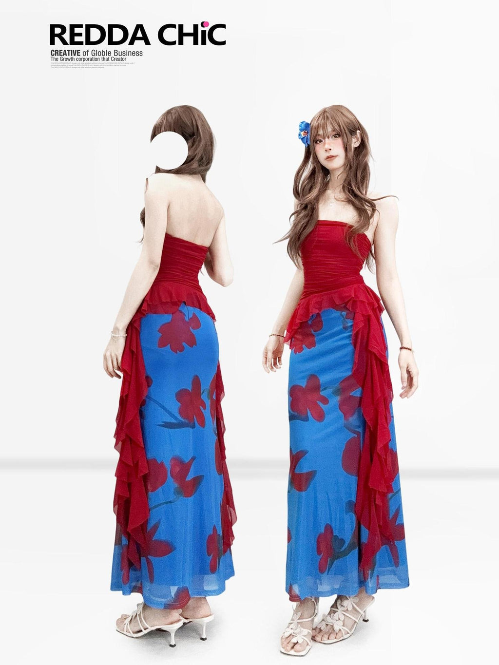 ReddaChic Burgundy Mesh Overlay Cropped Layering Friendly For Women Wide-Leg Jeans