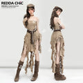 ReddaChic_Cinched_Waist_Wasteland_Sleeveless_Light_Brown_Inner_Shorts_Maxi_Skirts_MISSTT
