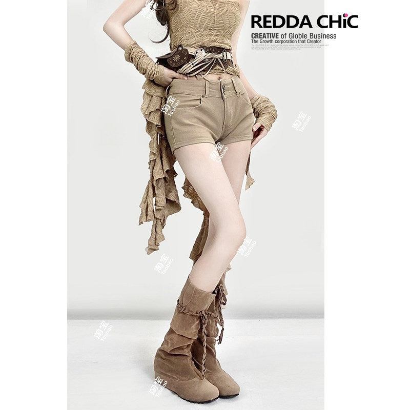 ReddaChic_Cinched_Waist_Wasteland_Sleeveless_Light_Brown_Inner_Shorts_Maxi_Skirts_MISSTT
