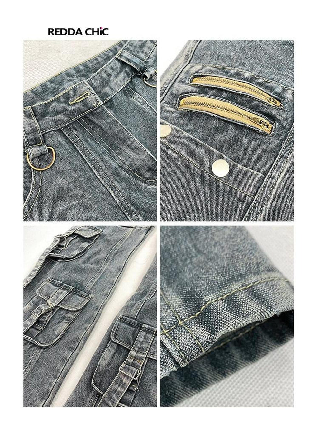 ReddaChic Classic Blue Denim Natural Waist Slim Fit Women S M L Xl Camisoles