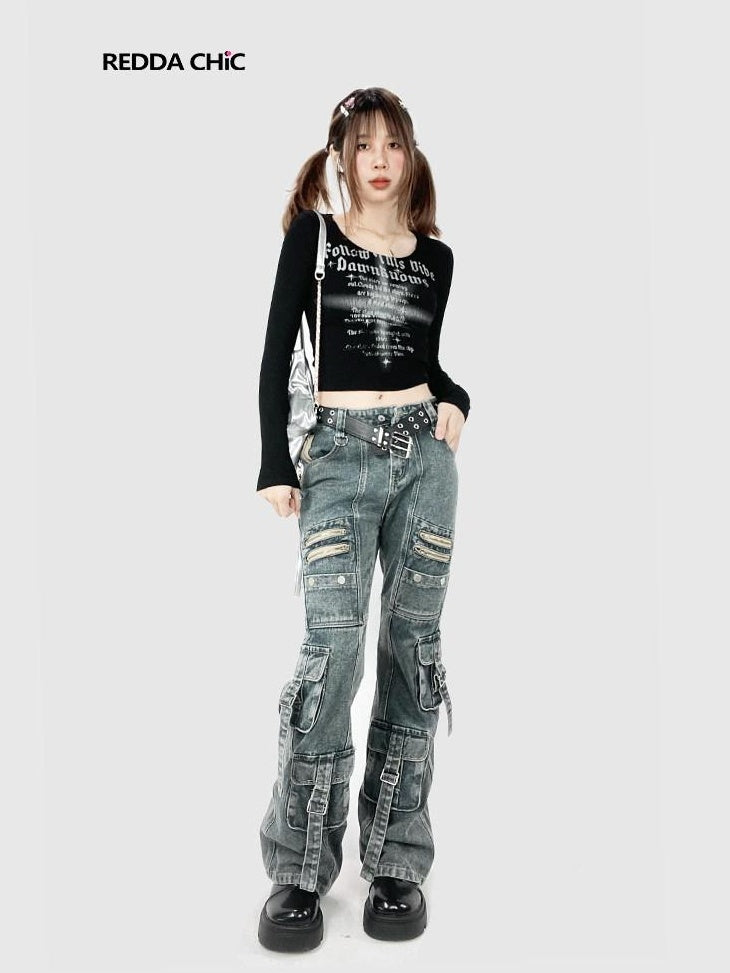 ReddaChic Classic Blue Denim Natural Waist Slim Fit Women S M L Xl Camisoles