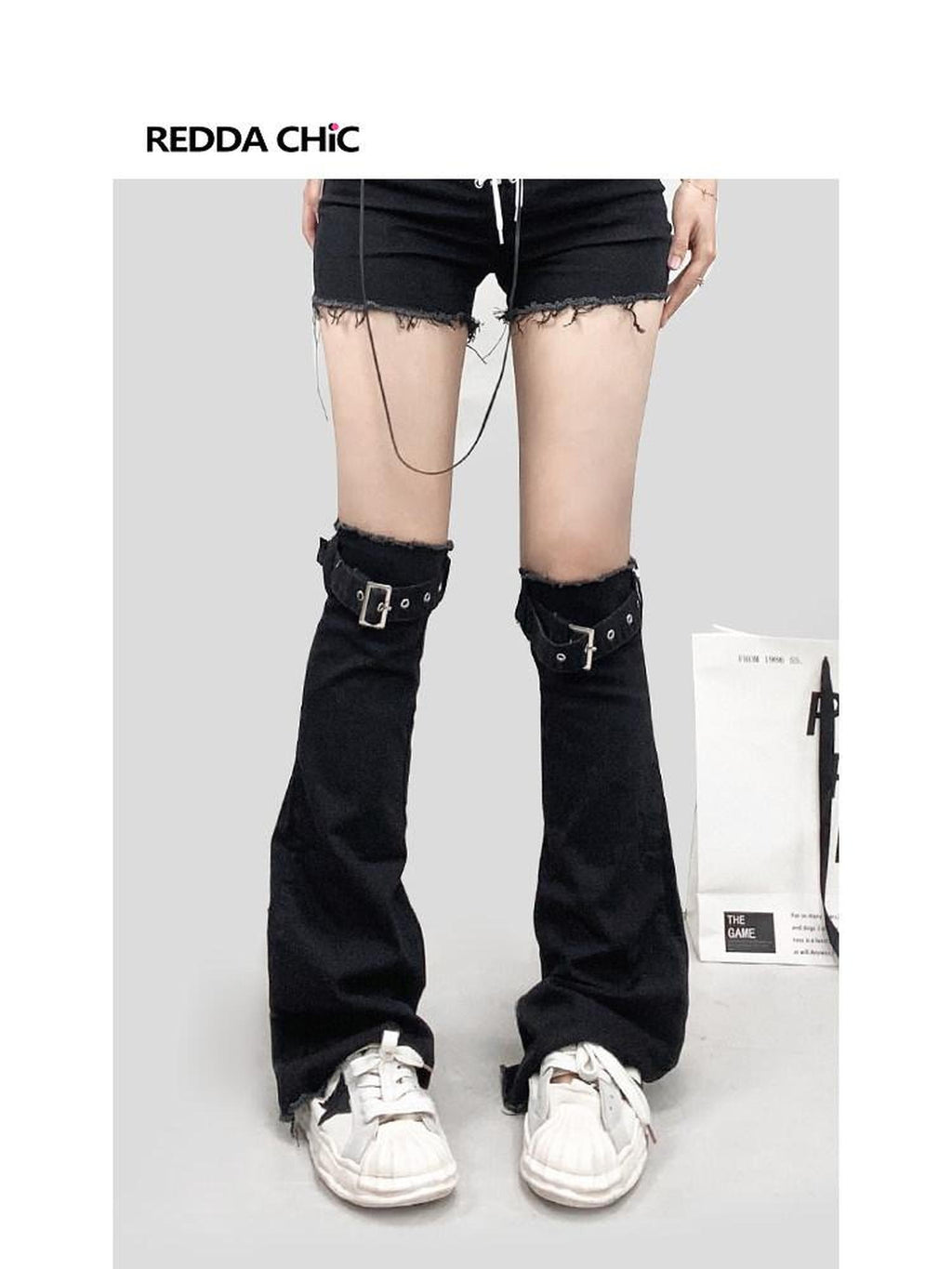 ReddaChic Comfortable Solid Black Slouchy Mid Calf Women Socks Clothing Accessories