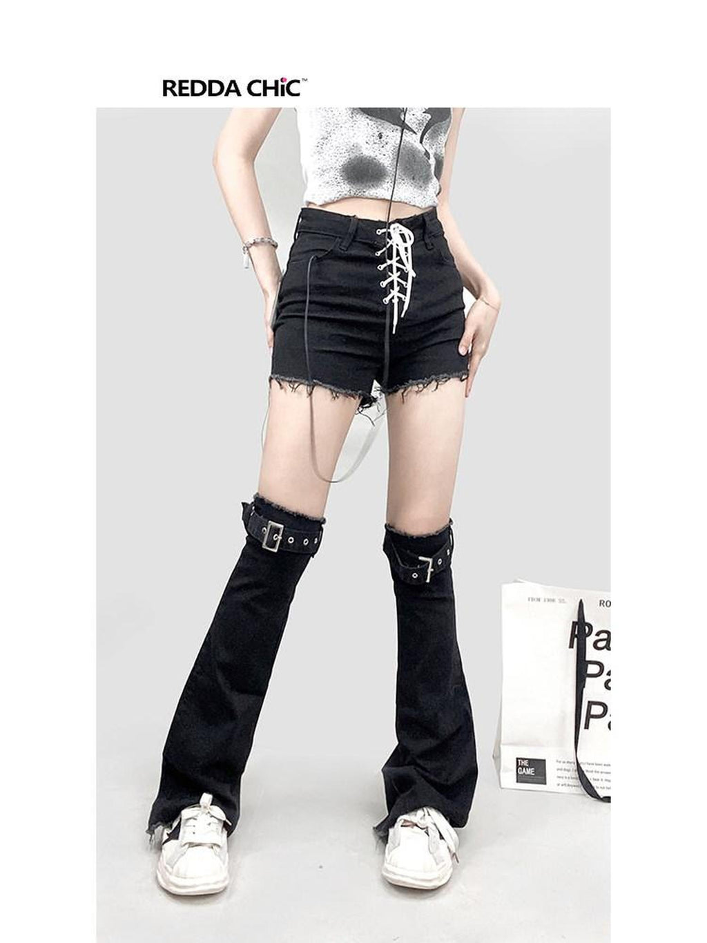 ReddaChic Comfortable Solid Black Slouchy Mid Calf Women Socks Clothing Accessories
