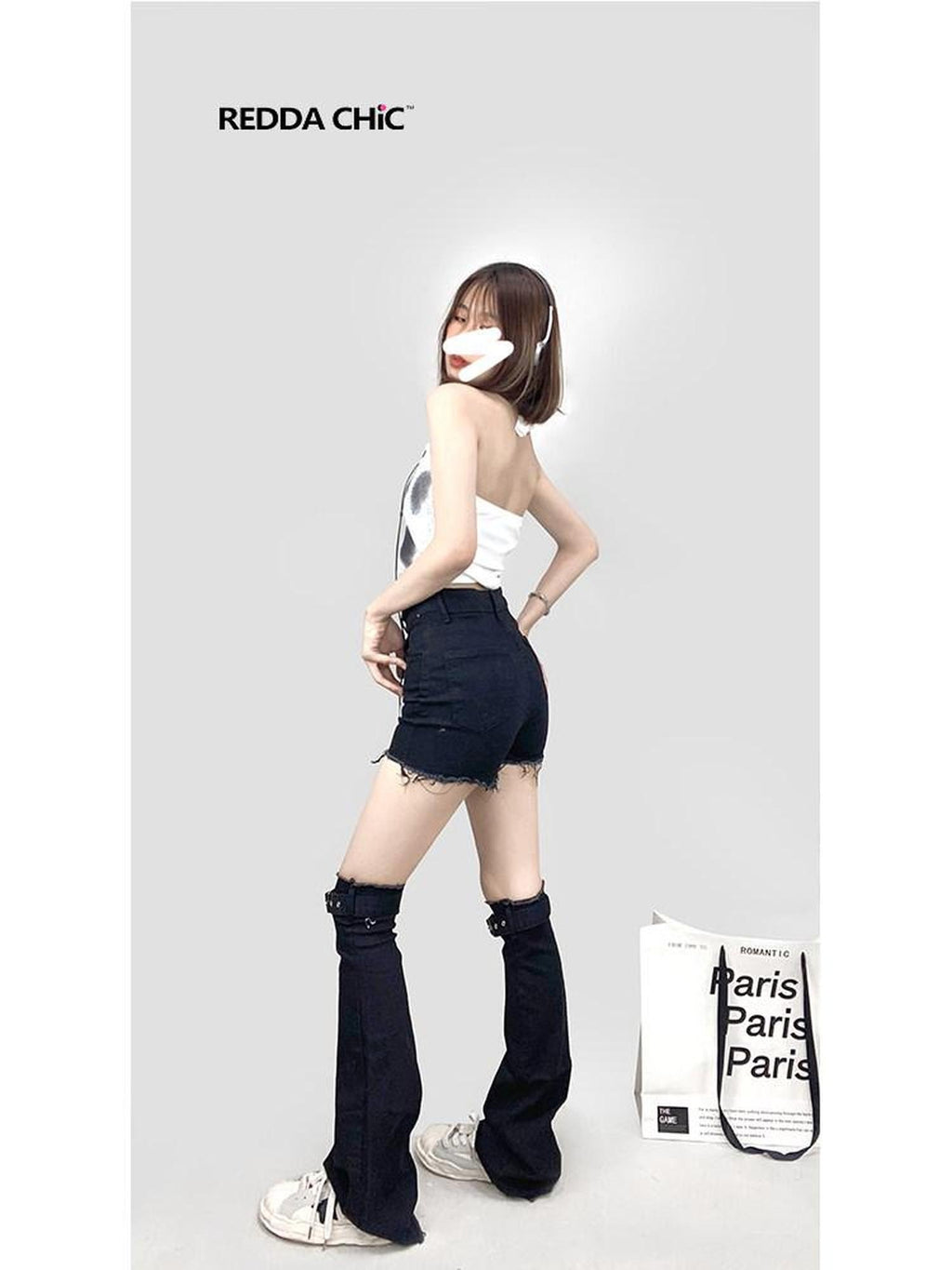 ReddaChic Comfortable Solid Black Slouchy Mid Calf Women Socks Clothing Accessories