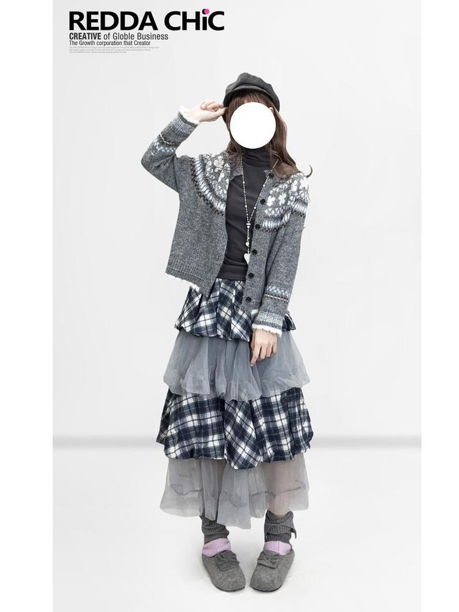 ReddaChic Cozy Derong Slim Fit Vintage Charcoal Mini Skirts For Young Women