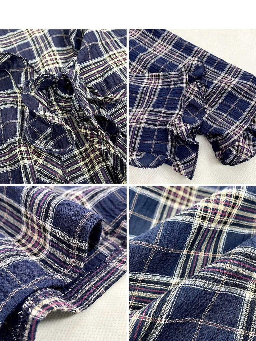 ReddaChic Cozy Plaid Loose Fit Casual One Size Dark Navy Fashion Leg Warmers