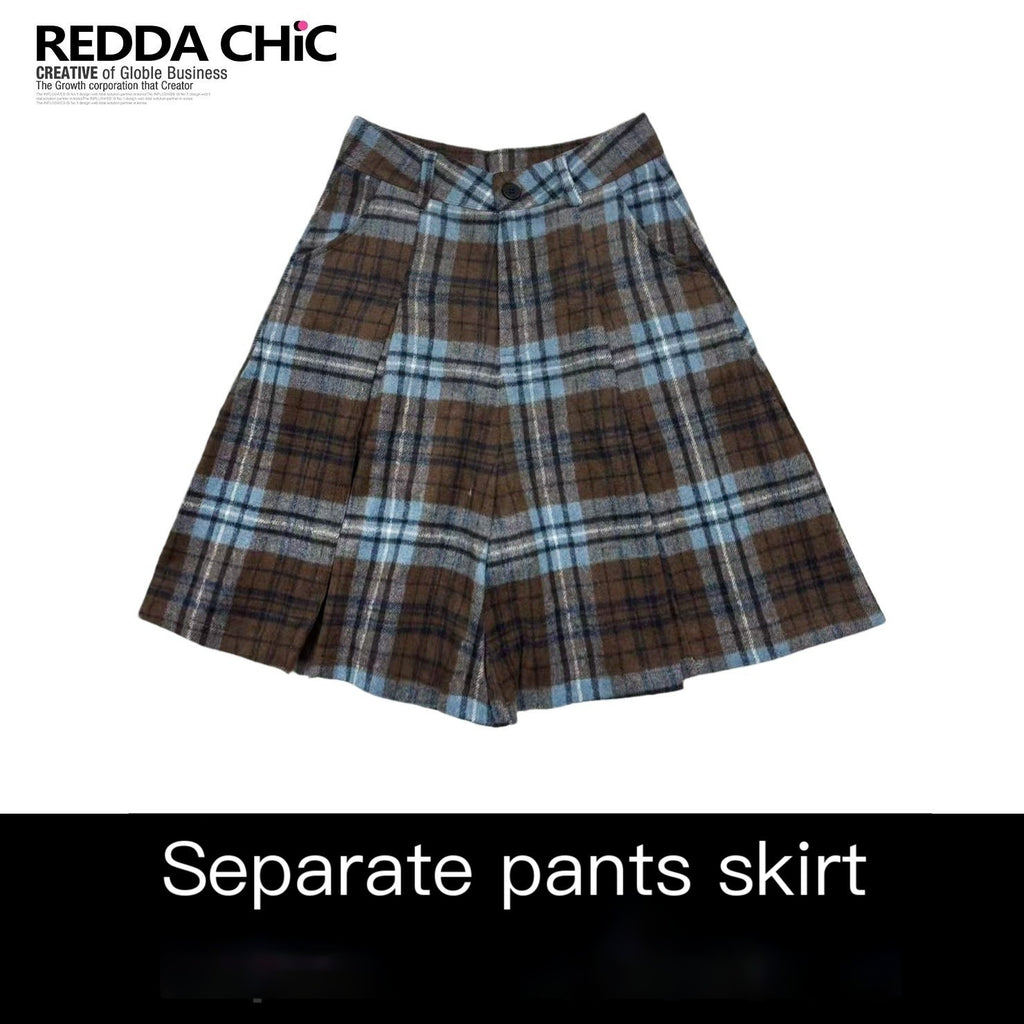 ReddaChic_Cozy_Thick_Plaid_Casual_Women_Coffee_Woolen_Short_Sleeve_T-Shirts_MISSTT