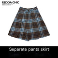 ReddaChic_Cozy_Thick_Plaid_Casual_Women_Coffee_Woolen_Short_Sleeve_T-Shirts_MISSTT