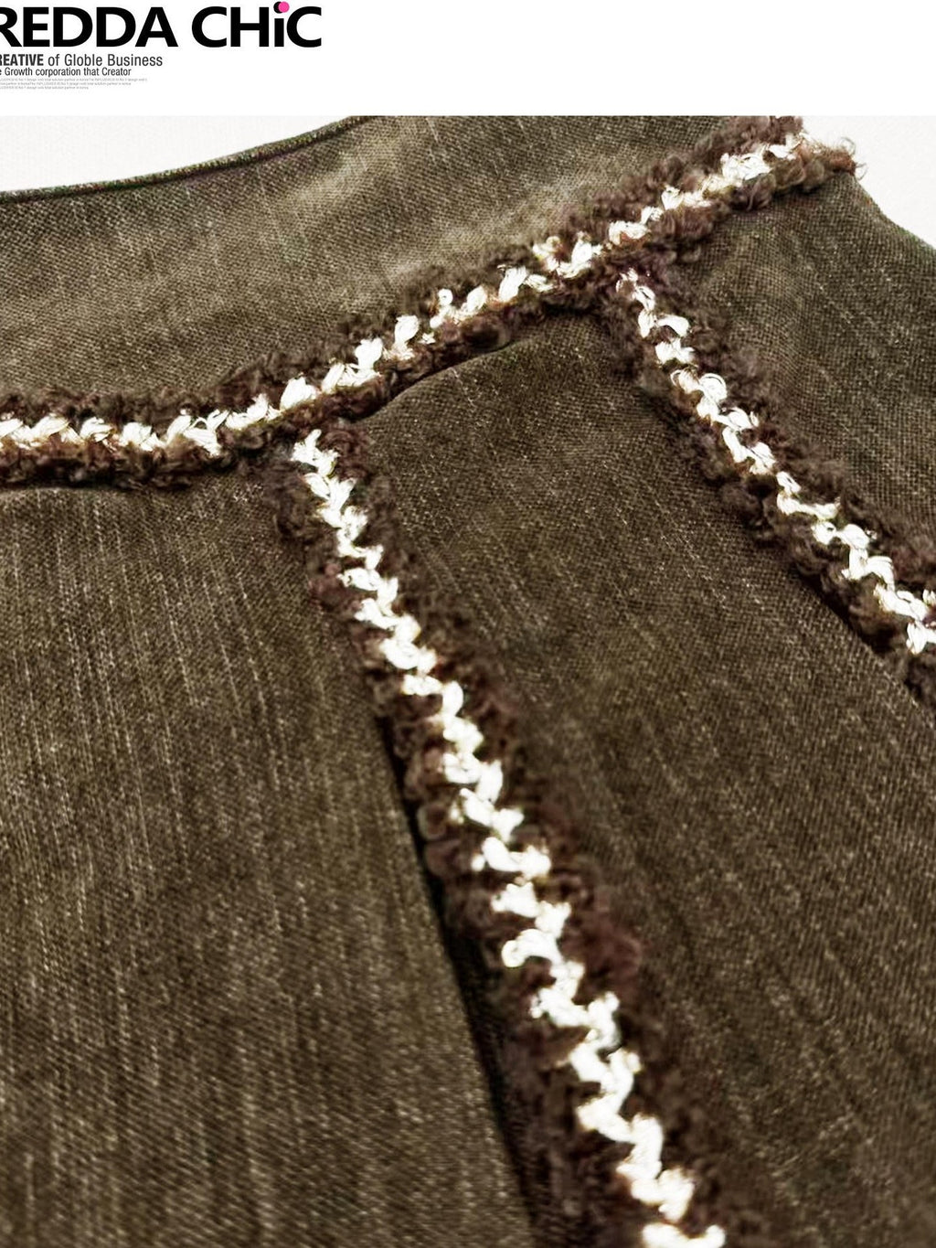 ReddaChic Cozy Thick Velvet Vintage Embroidered High Waist A Line Coffee Brown Maxi Skirts