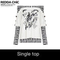 ReddaChic_Creative_Cross_Stripe_Print_Slim_Fit_Boat_Neck_Commuter_Short_Sleeve_T-Shirts_MISSTT