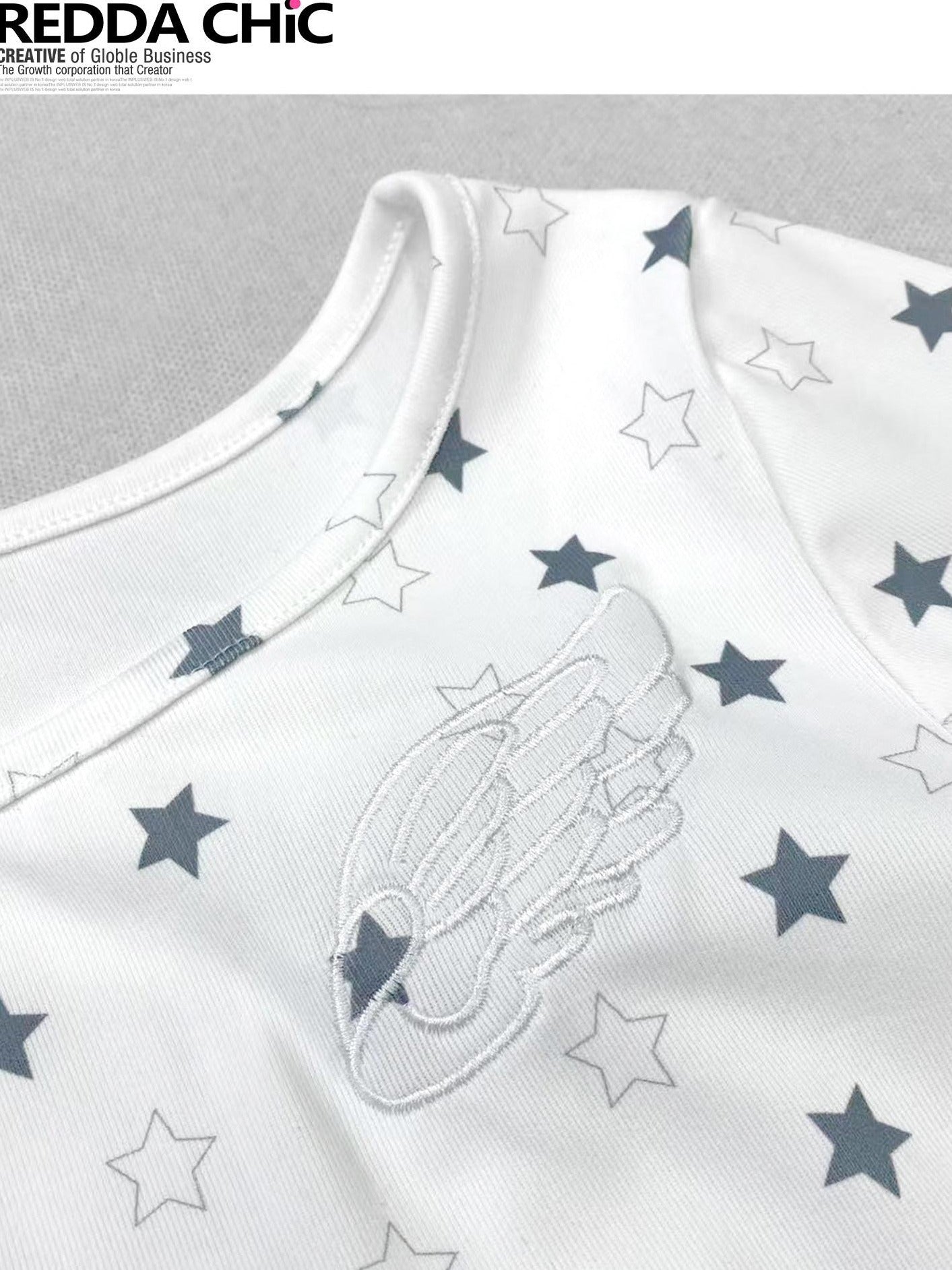 ReddaChic Cute Printed Slim Fit Preppy Long Sleeve Style Women White Camisoles