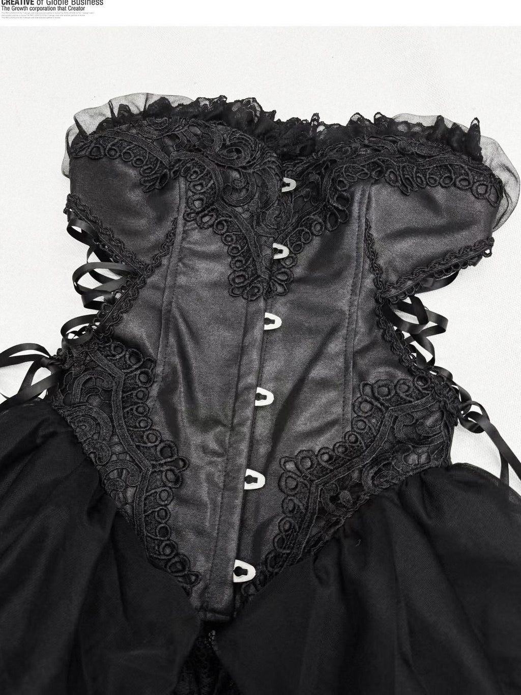 ReddaChic Dark Gothic Lace Strapless Bodycon Three Piece Set Stage Casual Mini Dresses