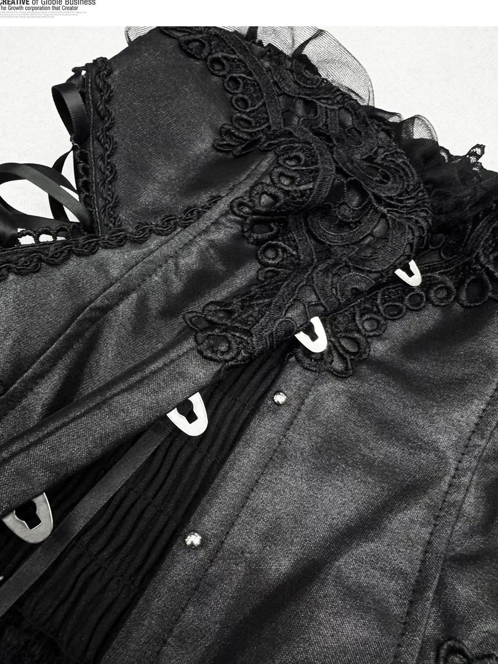 ReddaChic Dark Gothic Lace Strapless Bodycon Three Piece Set Stage Casual Mini Dresses