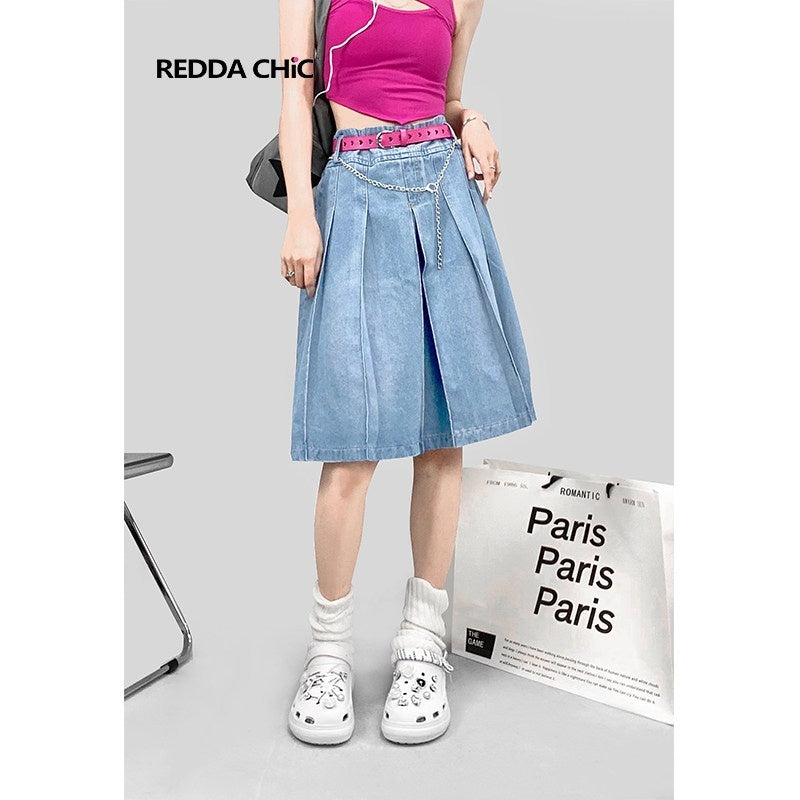 ReddaChic_Denim_Ruffle_Pocket_Loose_A_Line_Commuter_Women_Light_Blue_Long_Sleeve_T-Shirts_MISSTT