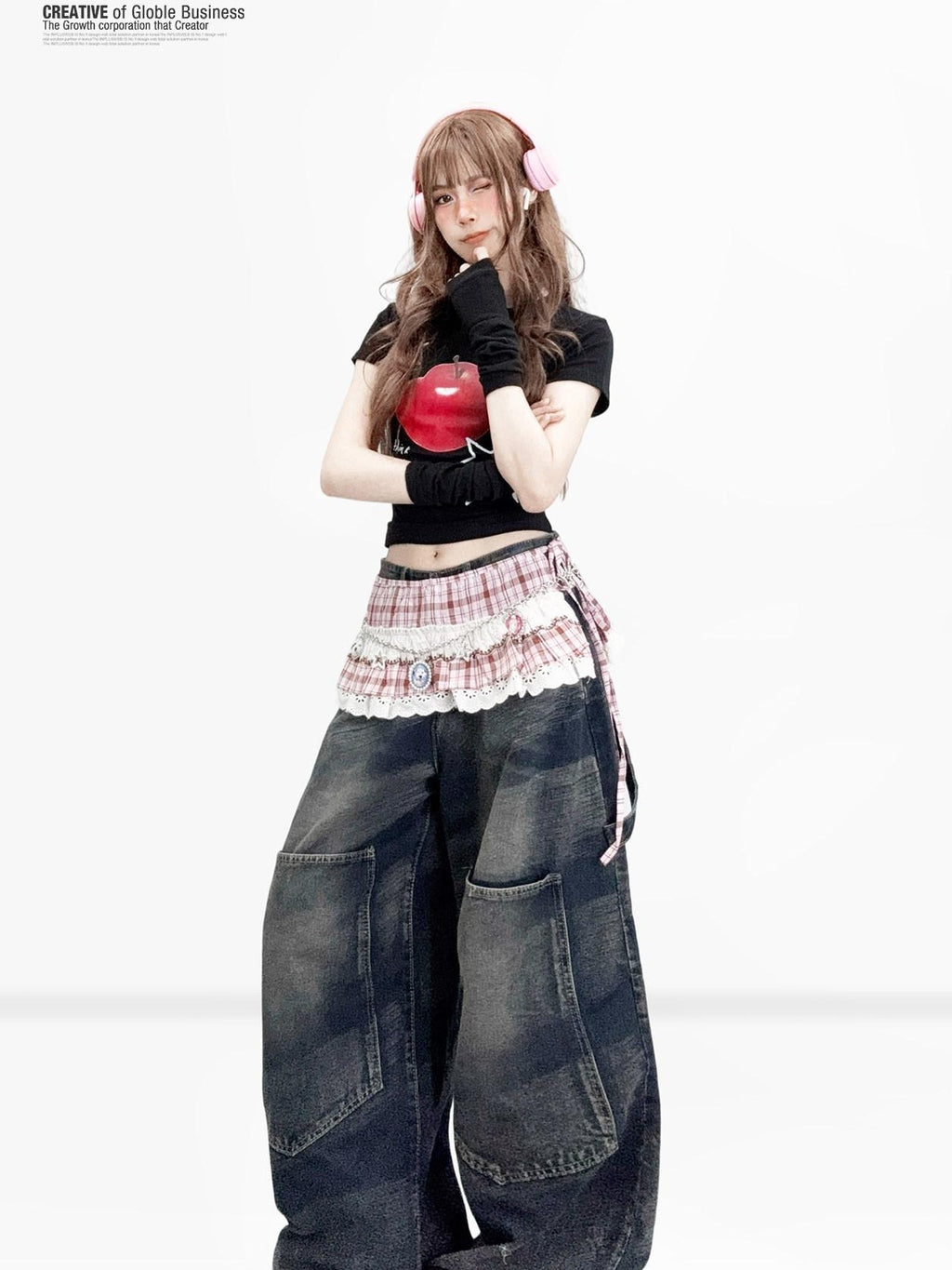 ReddaChic Distressed Denim Loose Fit Pockets Natural Waist Women Casual Midi Skirts