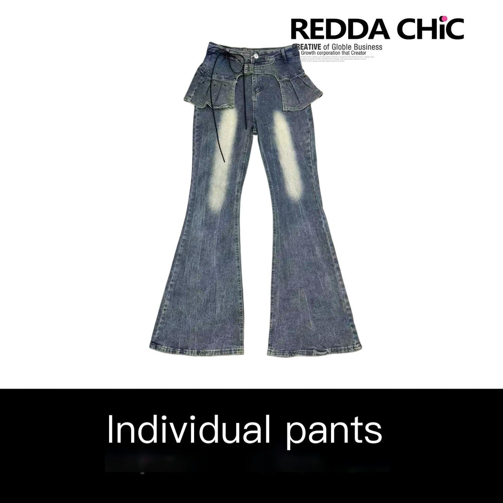 ReddaChic_Distressed_Slim_Fit_Natural_Waist_Cotton_Stretch_Women_Navy_Denim_Flare_Pants_MISSTT
