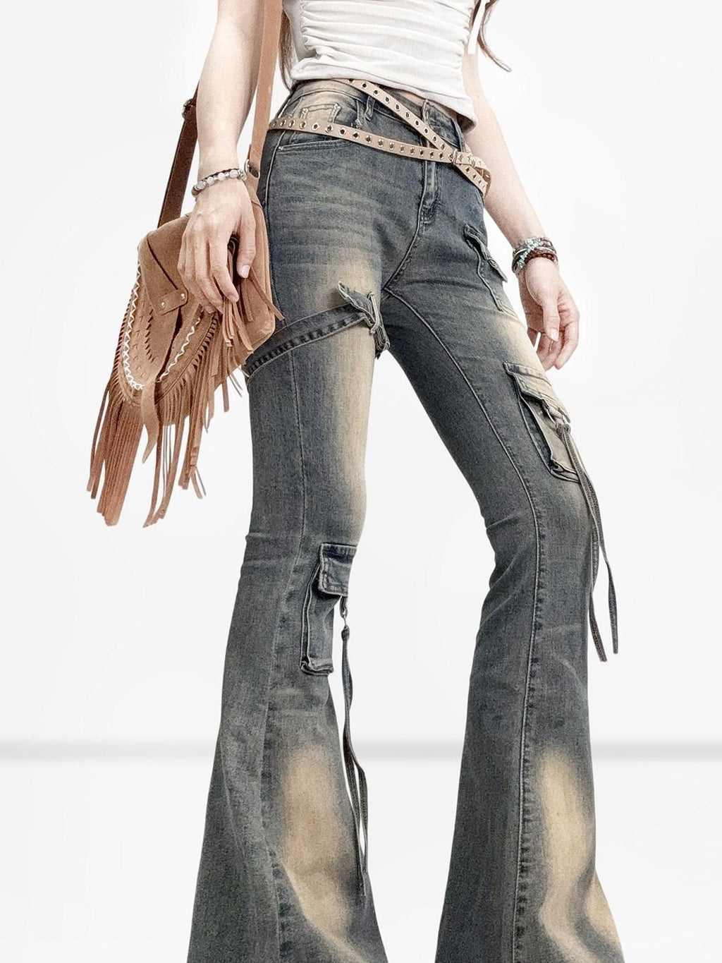 ReddaChic Distressed Slim Fit Pockets Button Front Women Cotton Stretch Denim Cardigans