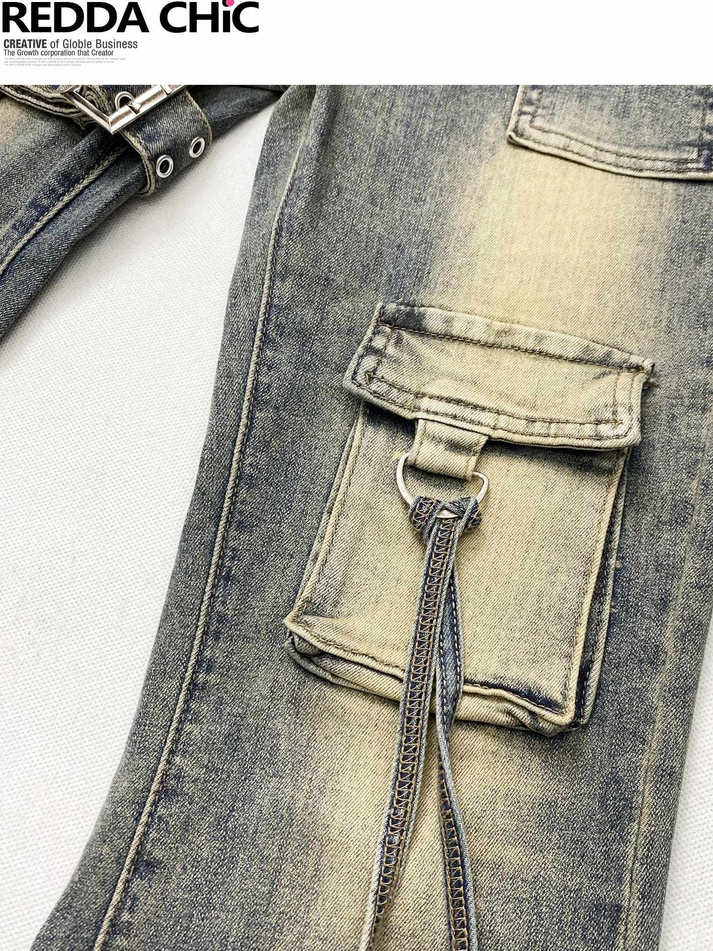 ReddaChic Distressed Slim Fit Pockets Button Front Women Cotton Stretch Denim Cardigans
