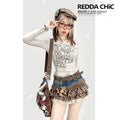 ReddaChic_Durable_Printed_Slim_Commuter_Round_Neck_Beige_Graphic_One_Size_Tank_Tops_MISSTT