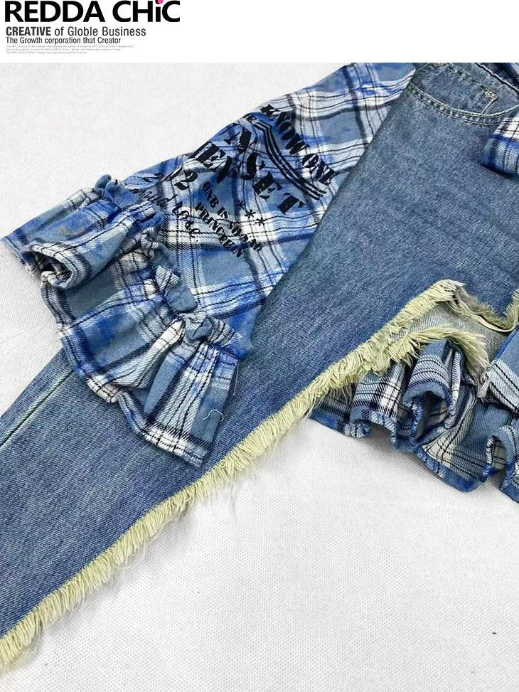 ReddaChic Dyed Denim Slim Fit Natural Waist Non Stretch Light Wash Girls Maxi Skirts