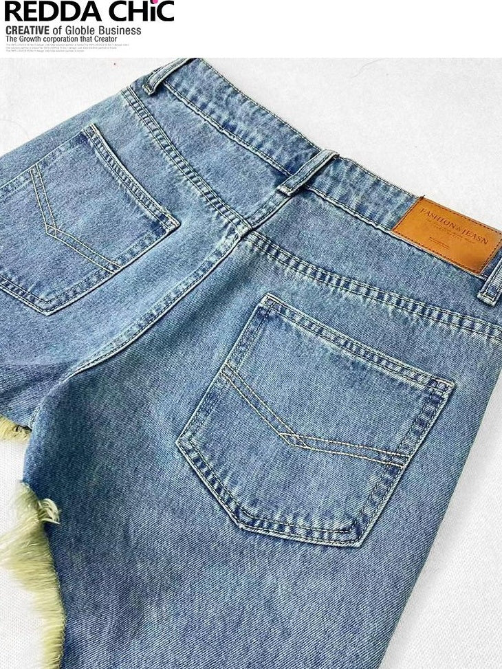ReddaChic Dyed Denim Slim Fit Natural Waist Non Stretch Light Wash Girls Maxi Skirts