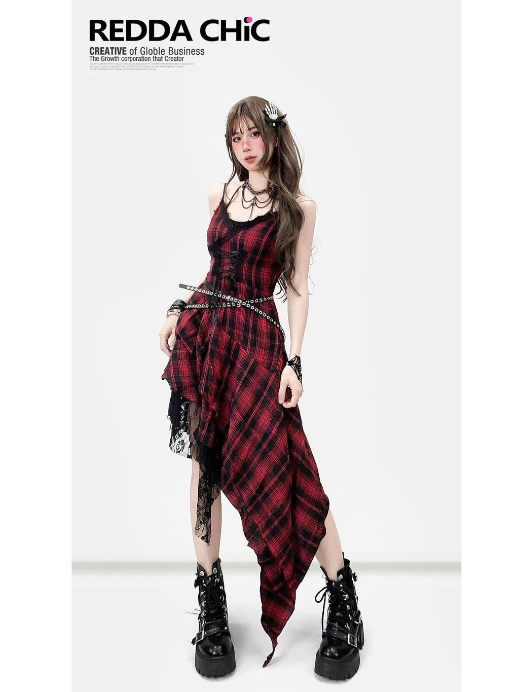 ReddaChic Edgy Dark Goth X Silhouette Women City Walk Casual Short Sleeve T-Shirts