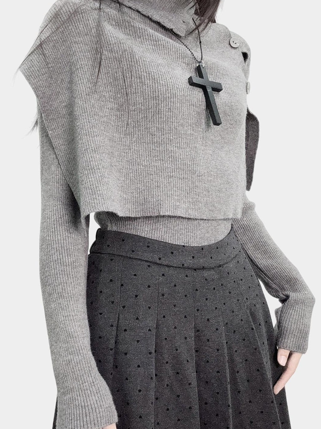 ReddaChic Edgy Gothic Asymmetric Waist Belt For Girls Two Piece Outfit Belts