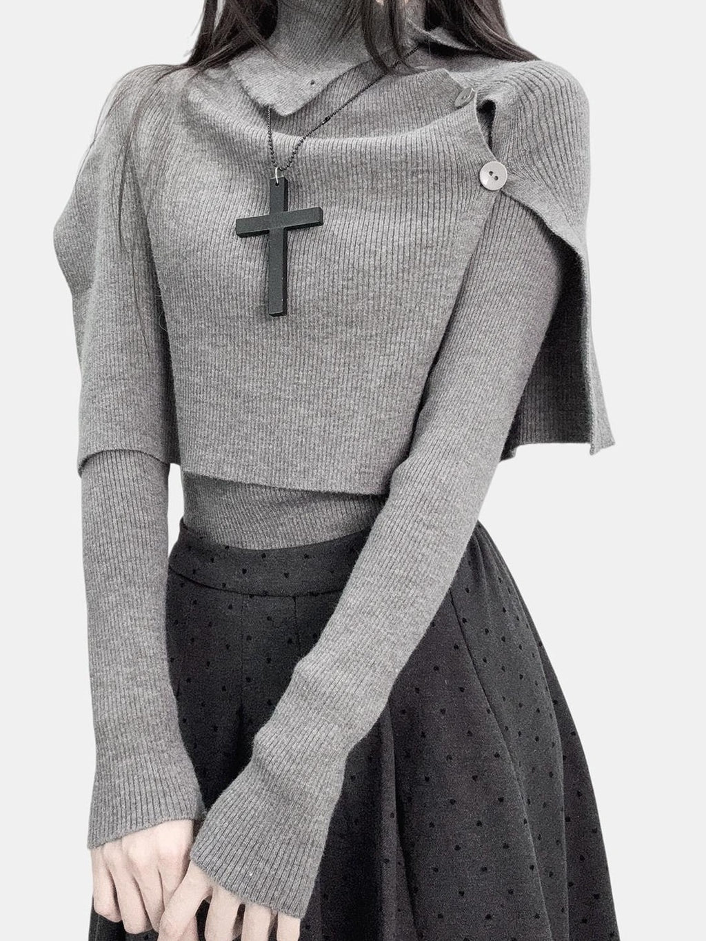 ReddaChic Edgy Gothic Asymmetric Waist Belt For Girls Two Piece Outfit Belts