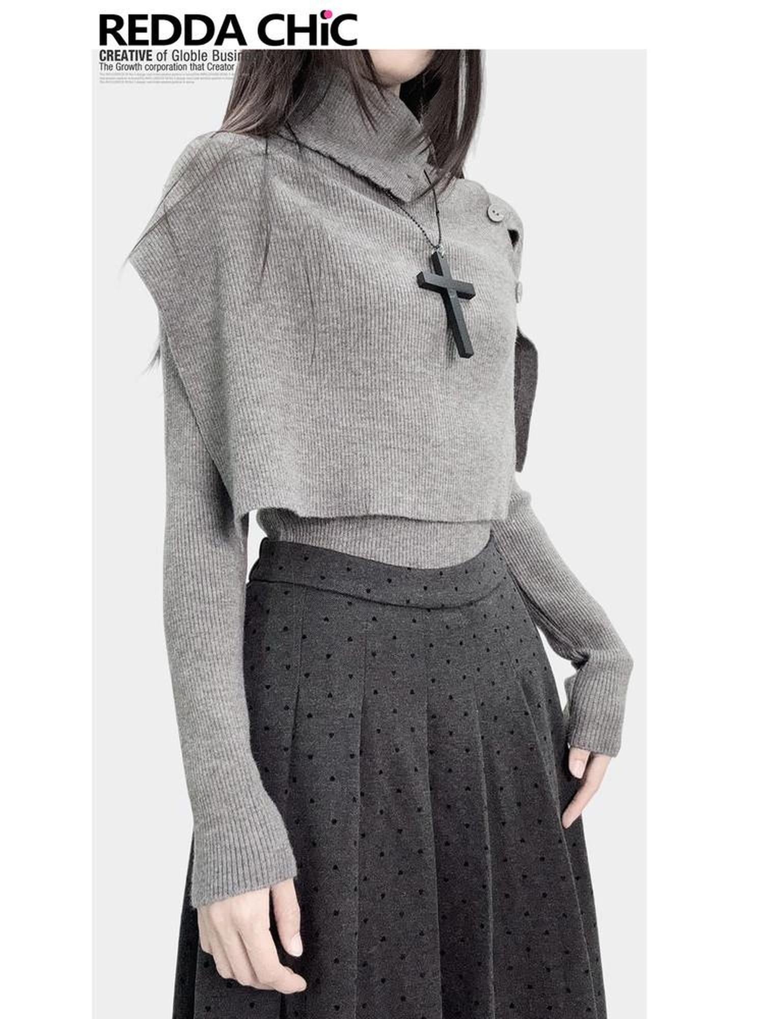 ReddaChic Edgy Gothic Asymmetric Waist Belt For Girls Two Piece Outfit Belts