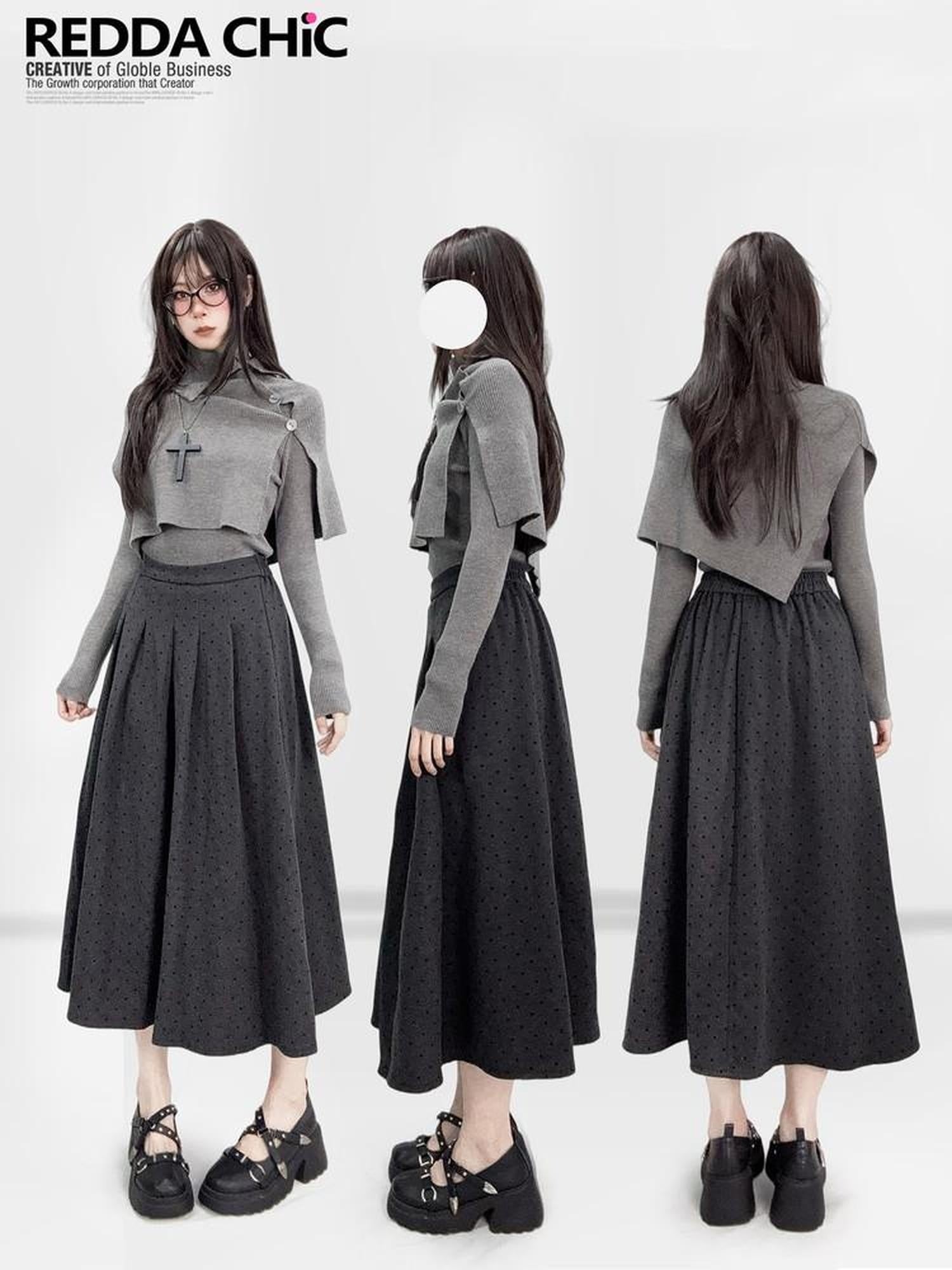 ReddaChic Edgy Gothic Asymmetric Waist Belt For Girls Two Piece Outfit Belts