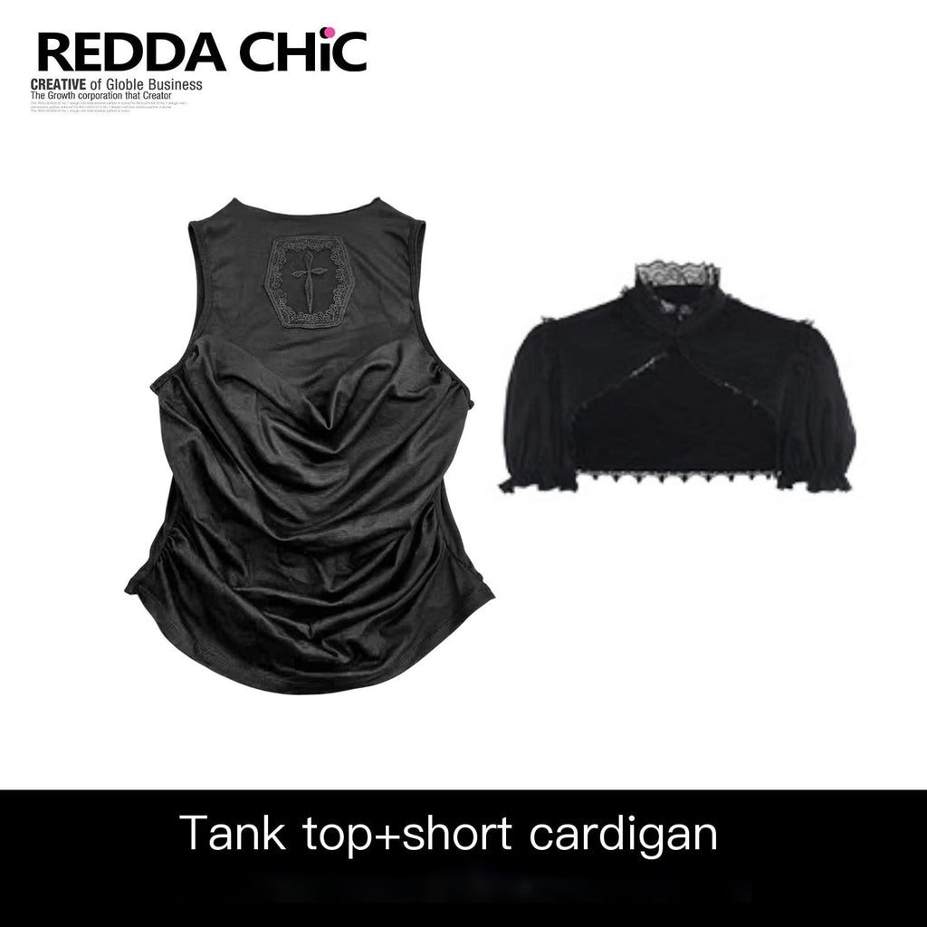 ReddaChic_Edgy_Gothic_Slim_Fit_Tailored_Women_Size_S_M_L_Mixed_Fabric_Denim_Shorts_MISSTT