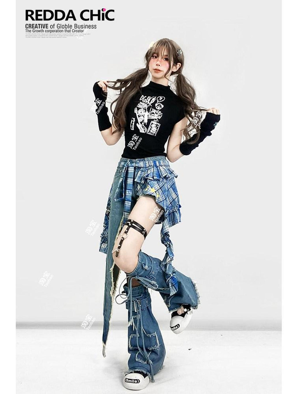 ReddaChic Flattering High Waist Printed Slim Fit Casual Women Cartoon Letter Mini Skirts