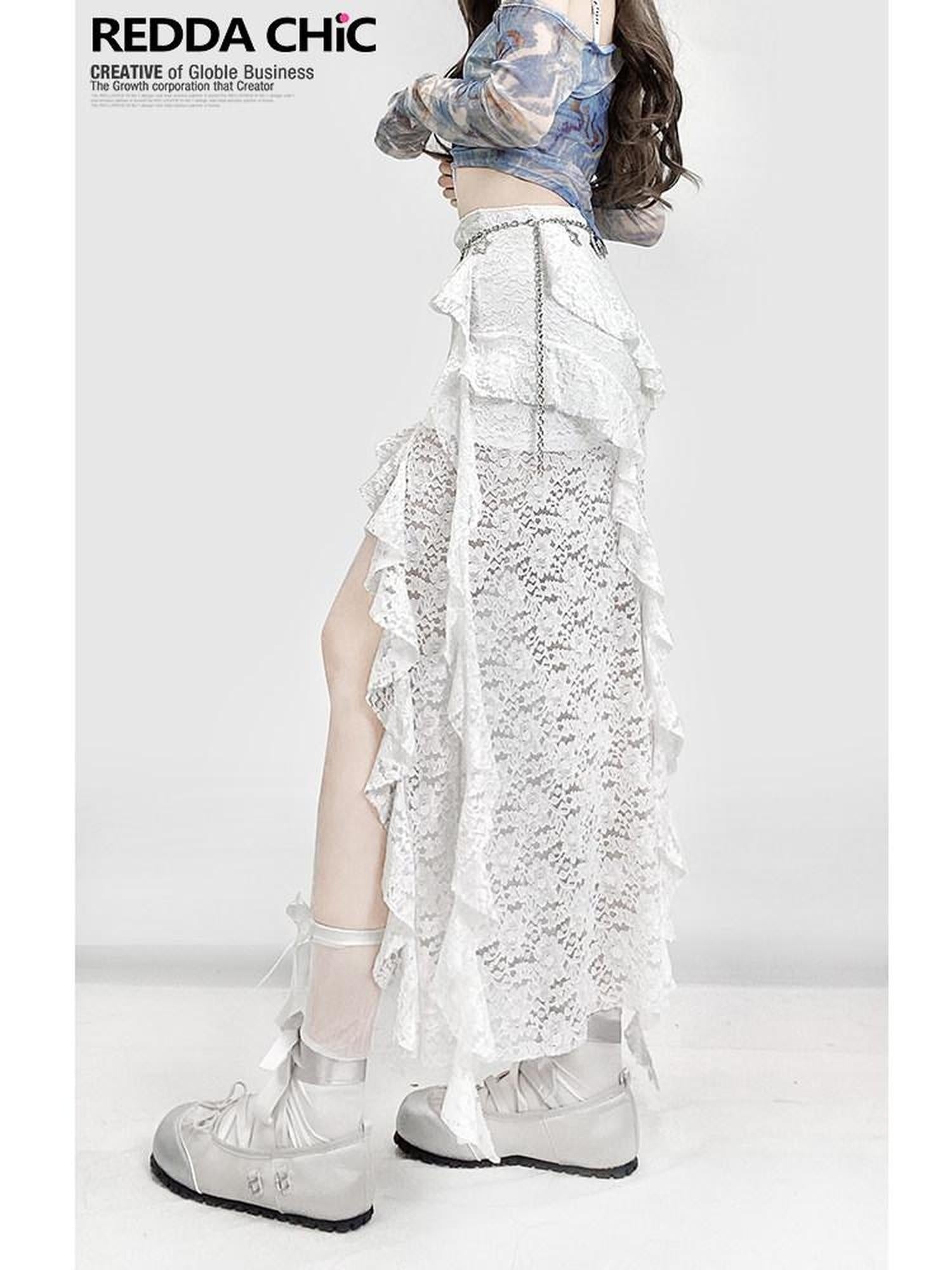 ReddaChic Flattering High Waist Slim Asymmetrical Creative Midi White Casual Maxi Dresses