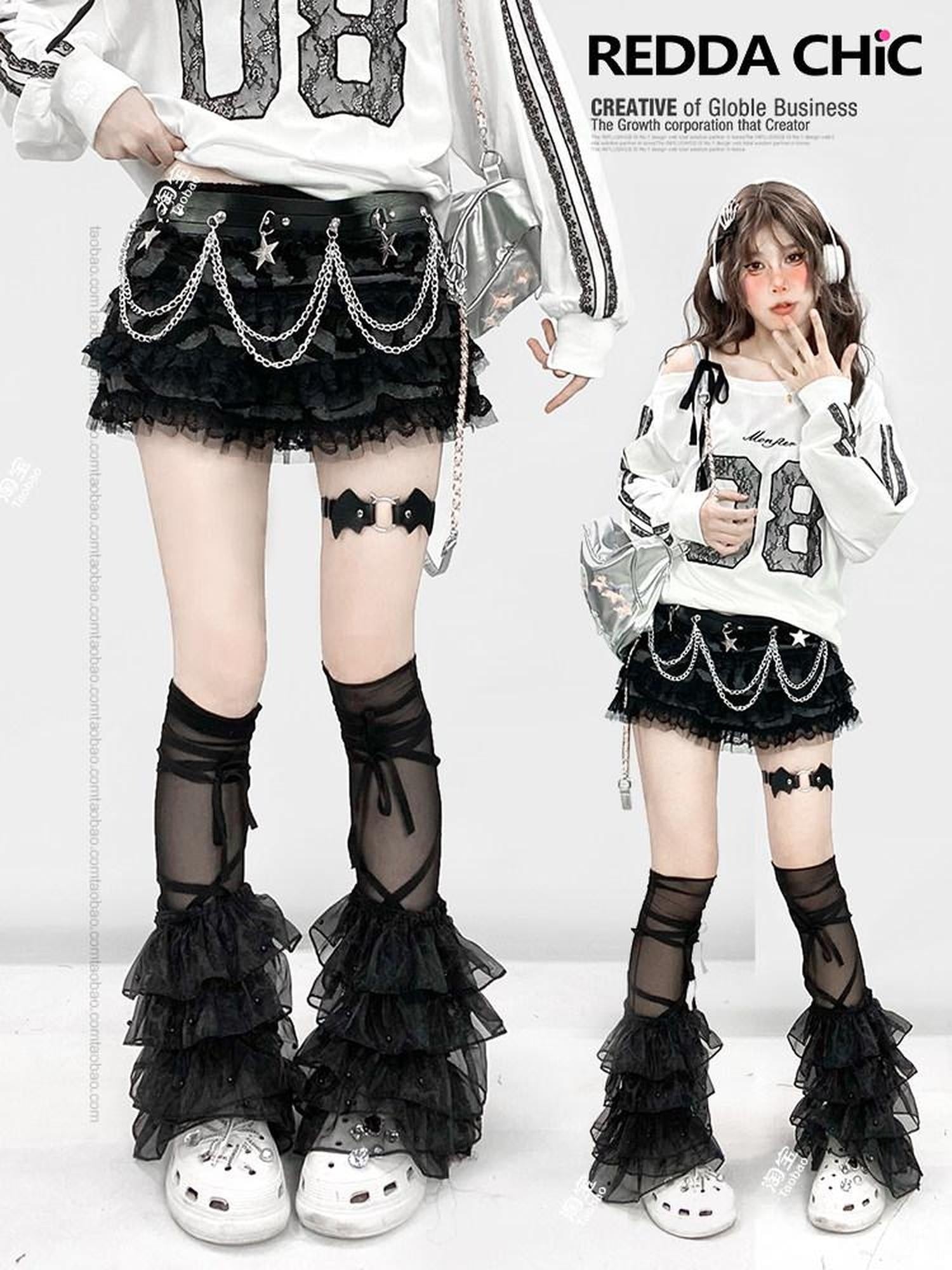 ReddaChic Flattering High Waist Tiered Ruffle Workwear Short Solid Black Mini Skirts