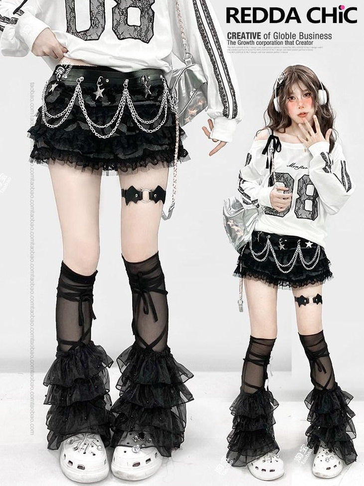 ReddaChic Flattering High Waist Tiered Ruffle Workwear Short Solid Black Mini Skirts