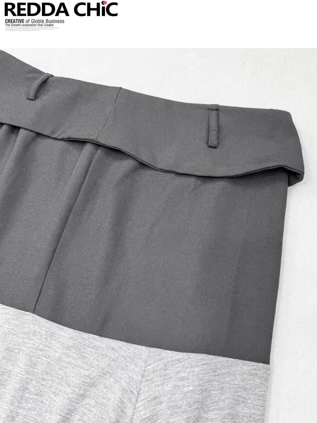 ReddaChic Flattering Low Waist A Line Patchwork Loose Fit Women Gray S M L Mini Skirts