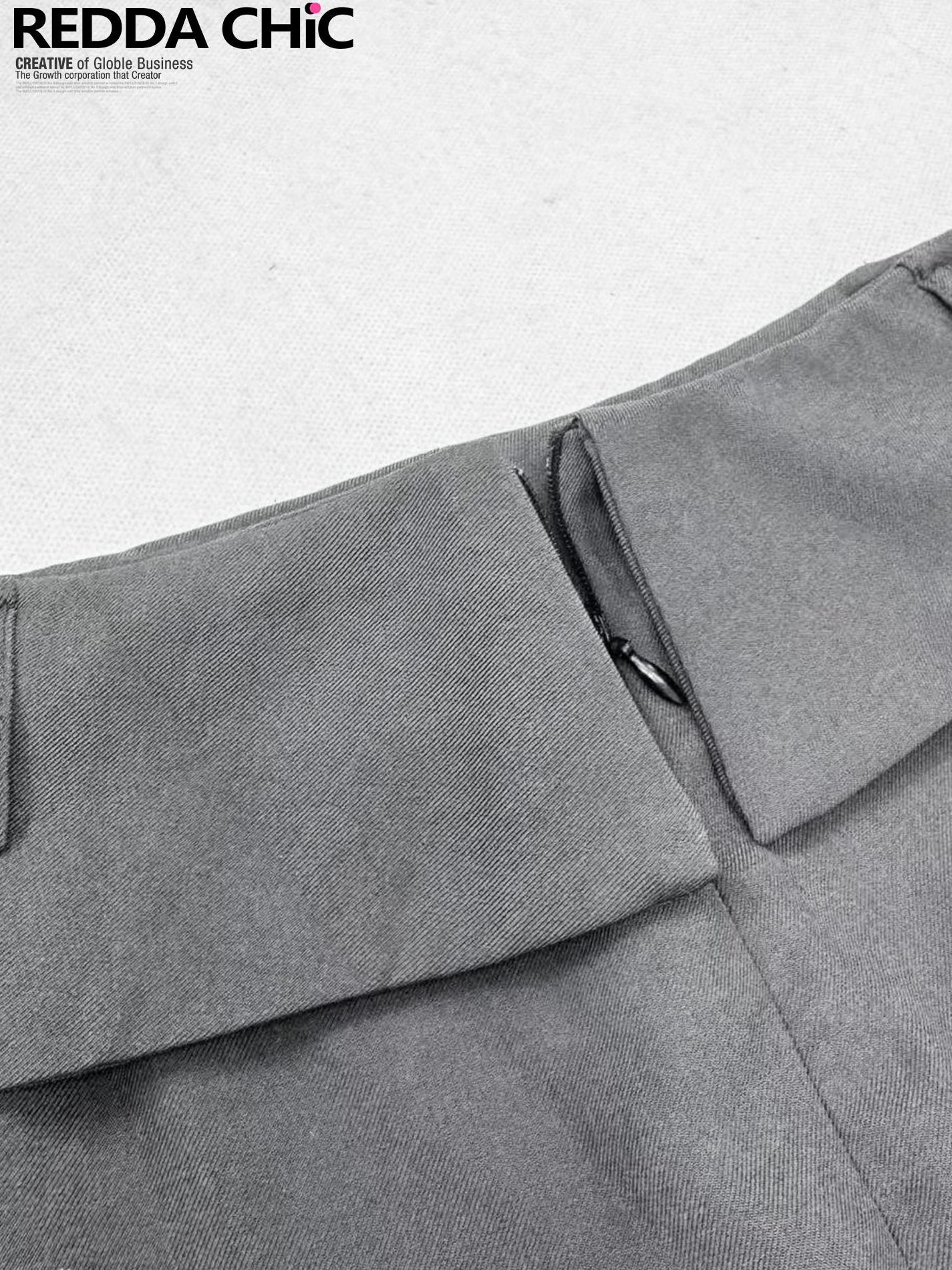 ReddaChic Flattering Low Waist A Line Patchwork Loose Fit Women Gray S M L Mini Skirts