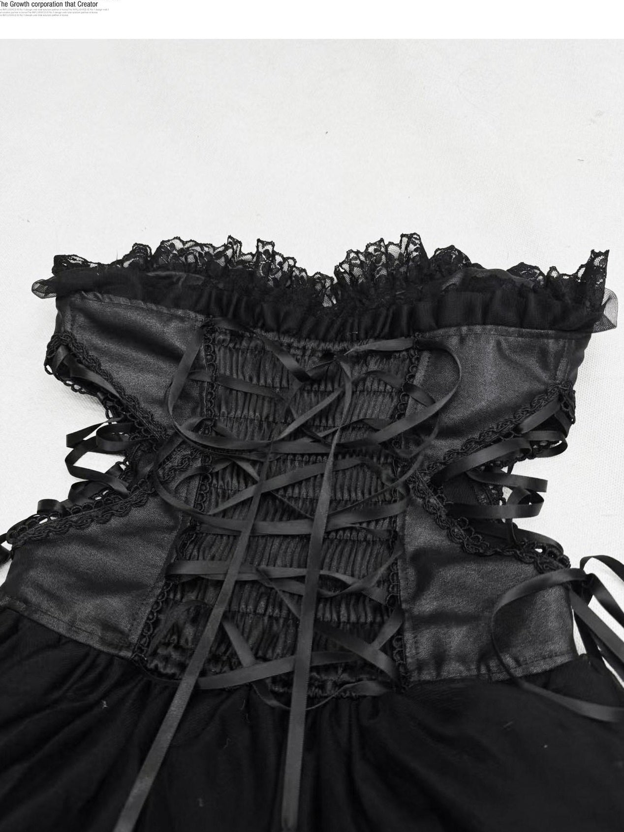 ReddaChic Gothic Lace Strapless Slim Two Piece Set Outdoor Travel Skirt Camisoles