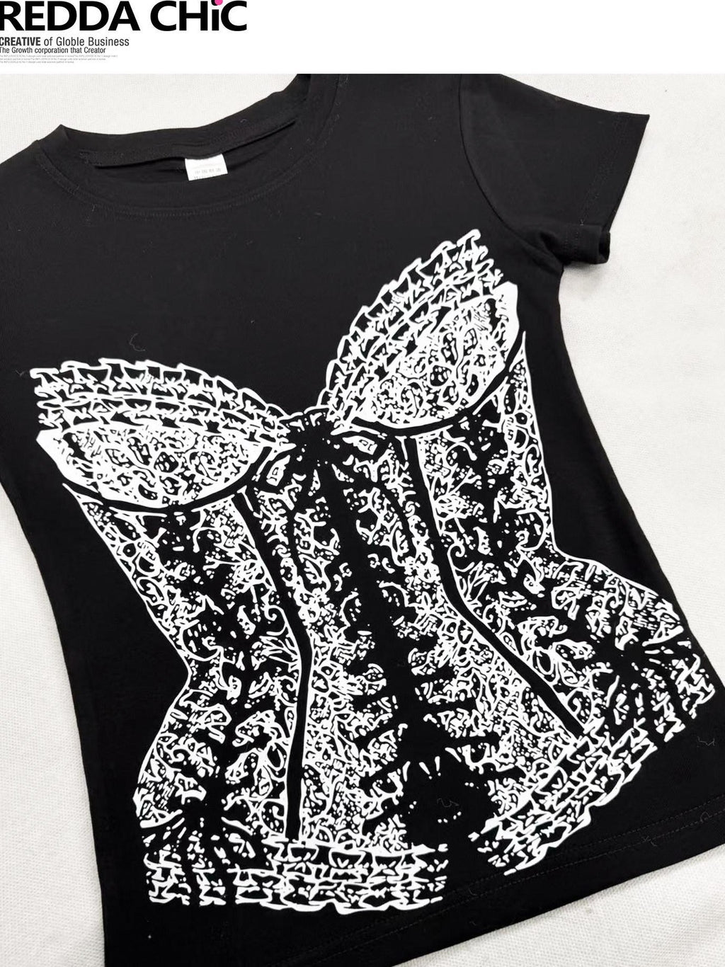 ReddaChic Gothic Slim Cotton Blend Printed Waist Fashion Women Accessories Belts