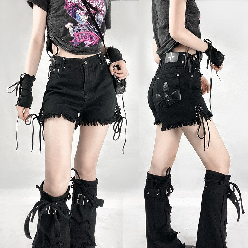 ReddaChic_High_Waist_Black_Denim_Flared_Mini_Length_Everyday_Street_Style_Mini_Skirts_MISSTT
