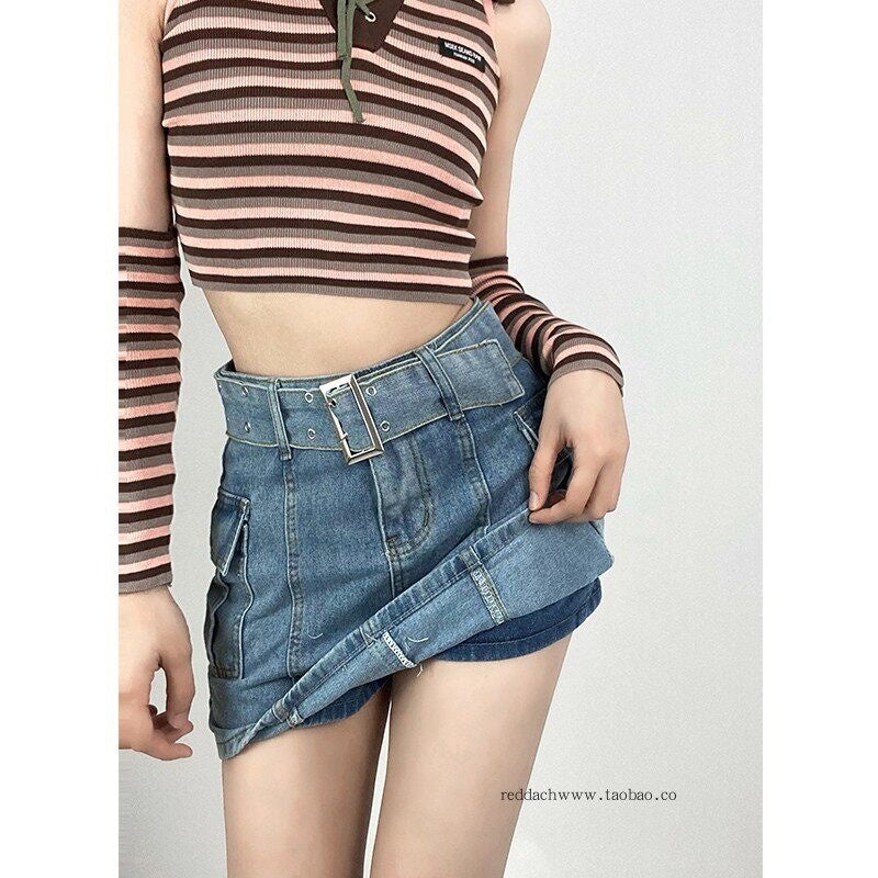 ReddaChic_High_Waist_Blue_Denim_Tie_Patchwork_Korean_Office_A_Line_Mini_Skirts_MISSTT