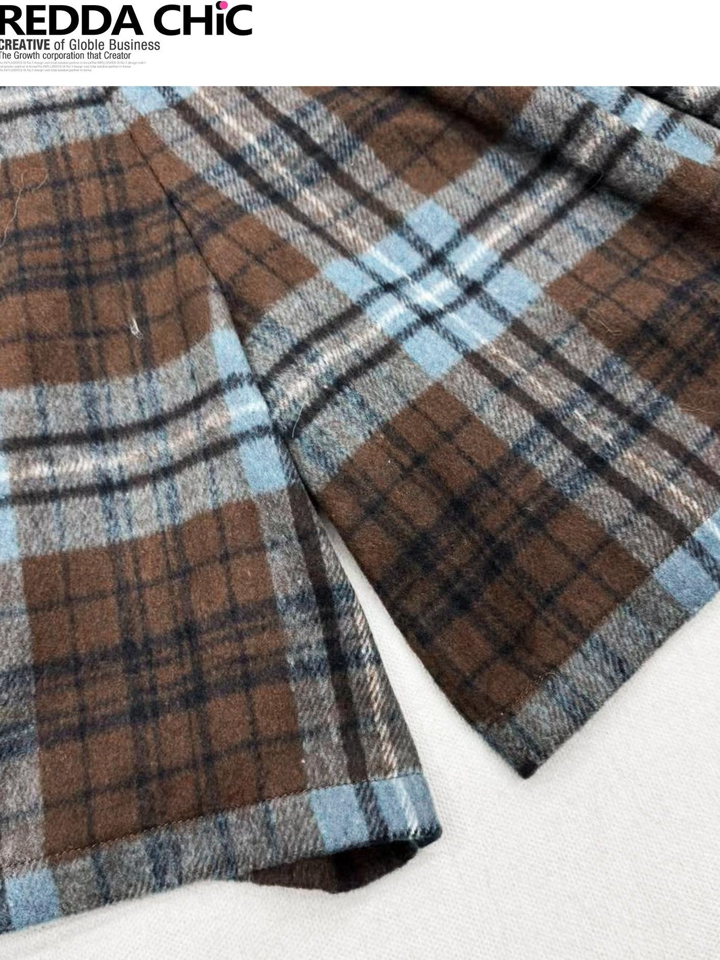 ReddaChic High Waist Colorblock British A Line Women Citywalk Coffee Mini Skirts