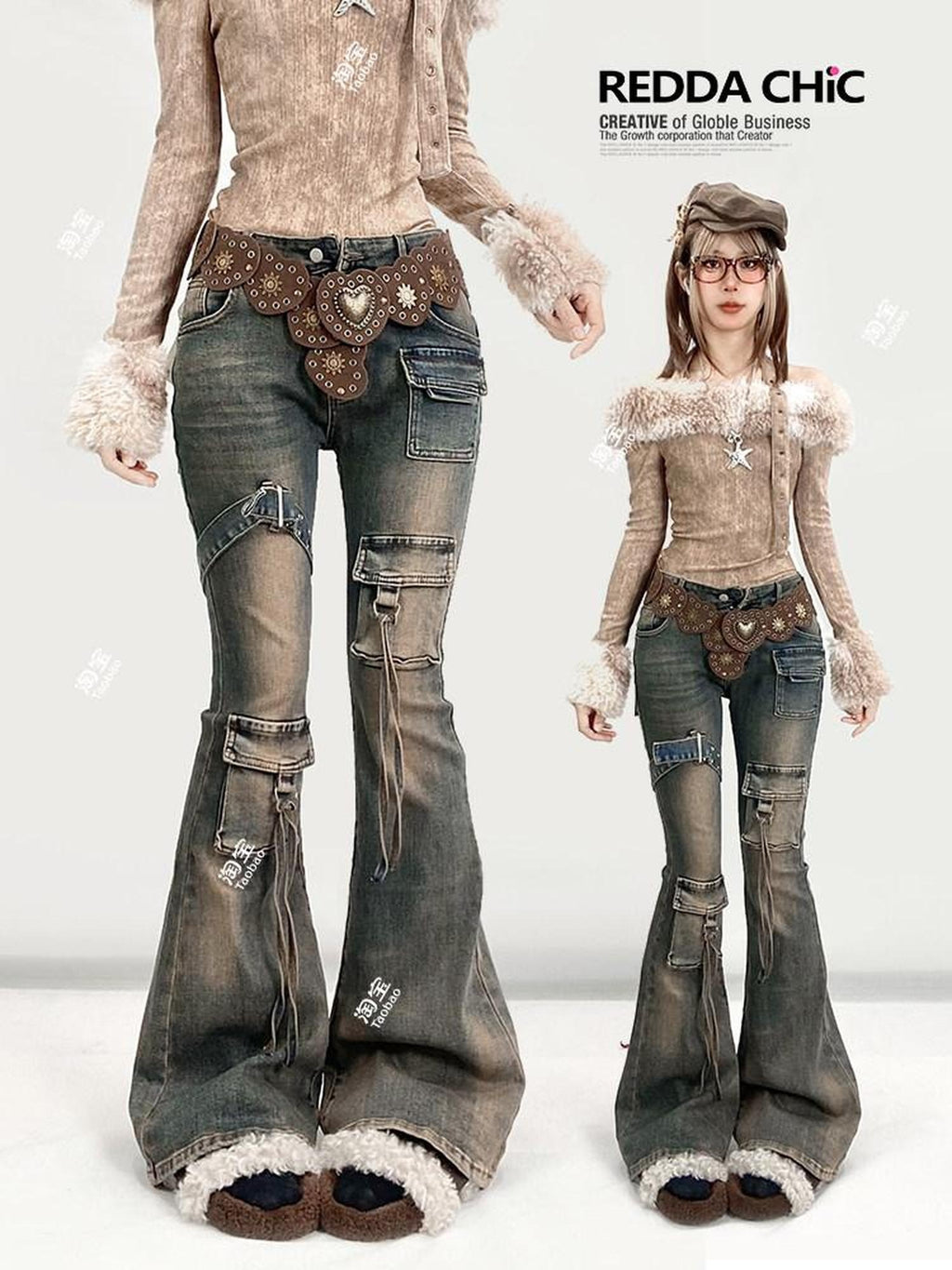 ReddaChic High Waist Distressed Casual Slim Denim Stretch Cotton Mini Skirts