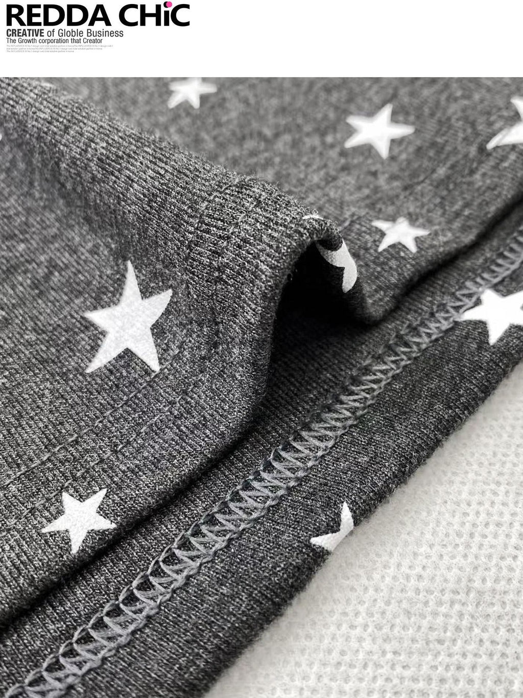 ReddaChic High Waist Gothic Letter Print Cinched Waist Women Black Grey Wide-Leg Jeans