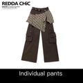 ReddaChic_High_Waist_Thick_Denim_Patchwork_Plaid_Retro_Wide_Leg_Women_Coffee_Flare_Jeans_MISSTT