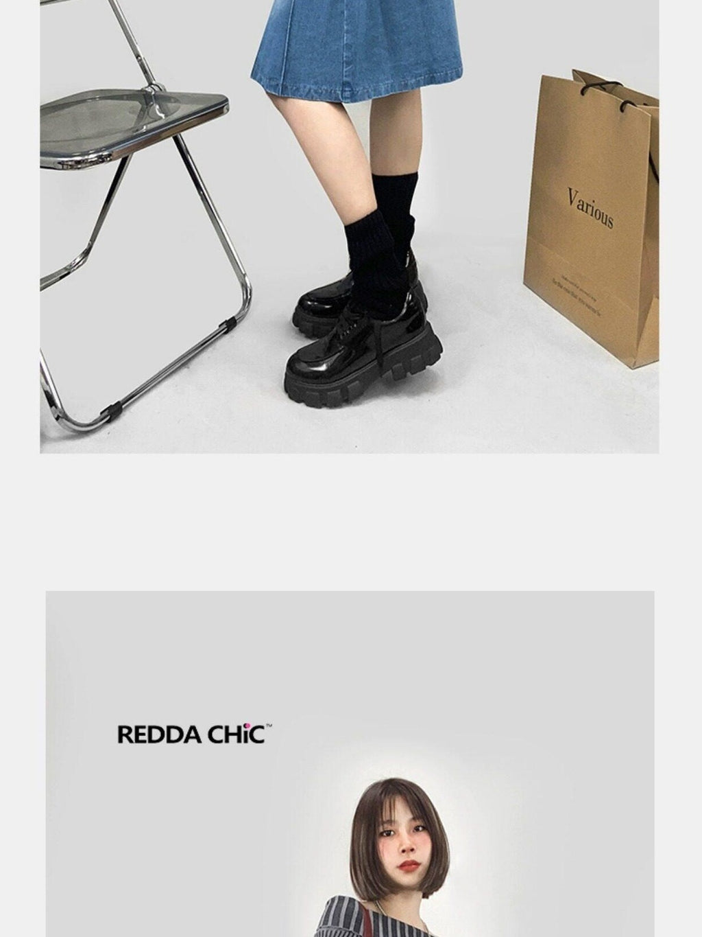 ReddaChic High Waisted Korean Denim A Line Pockets Commuter City Walk Women Mini Skirts