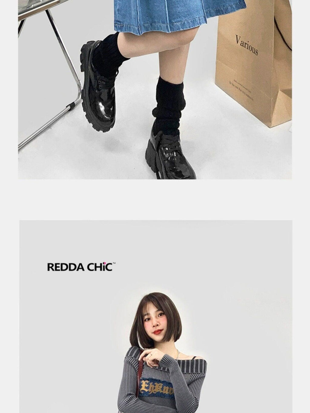 ReddaChic High Waisted Korean Denim A Line Pockets Commuter City Walk Women Mini Skirts