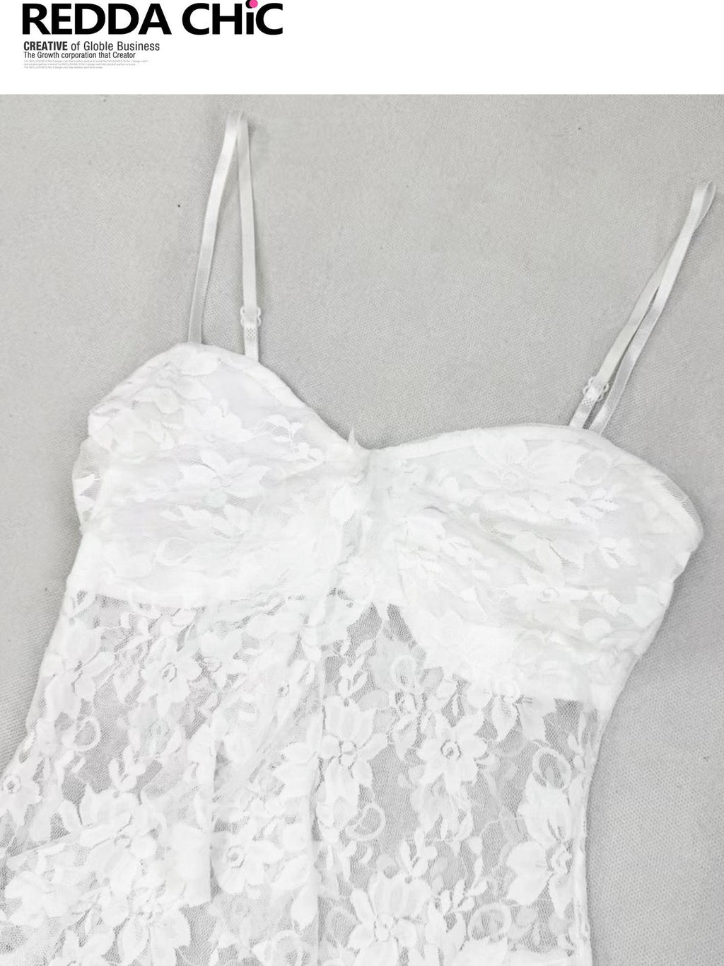 ReddaChic Insta Lace Cotton Openwork V-neck Slim Spaghetti Strap Women Slip Mini Dresses