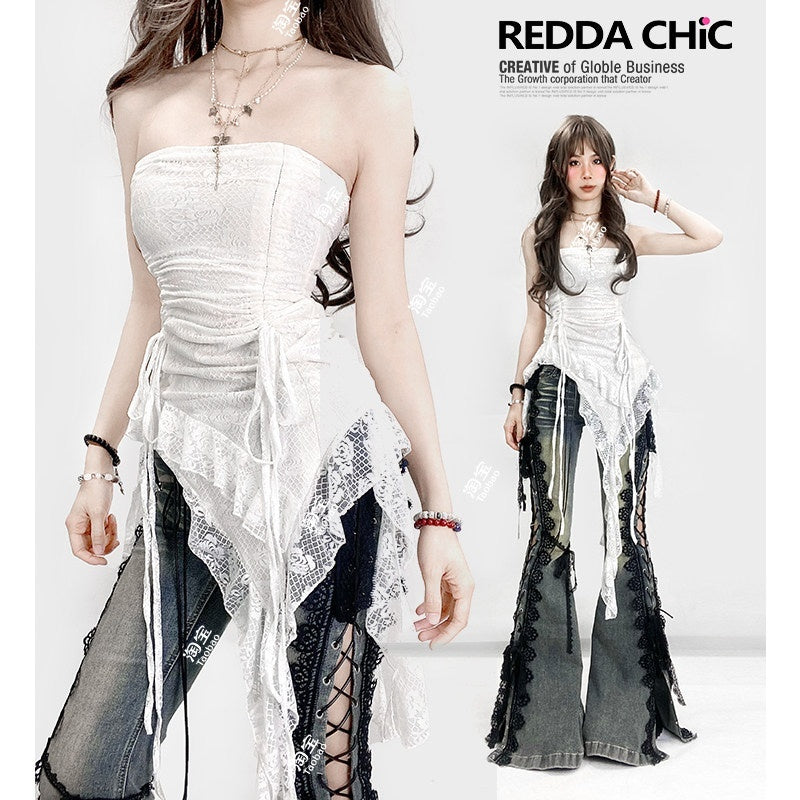 ReddaChic_Lace_Camisole_Slim_Fit_Mid_Length_Office_Women_White_Solid_Short_Sleeve_T-Shirts_MISSTT