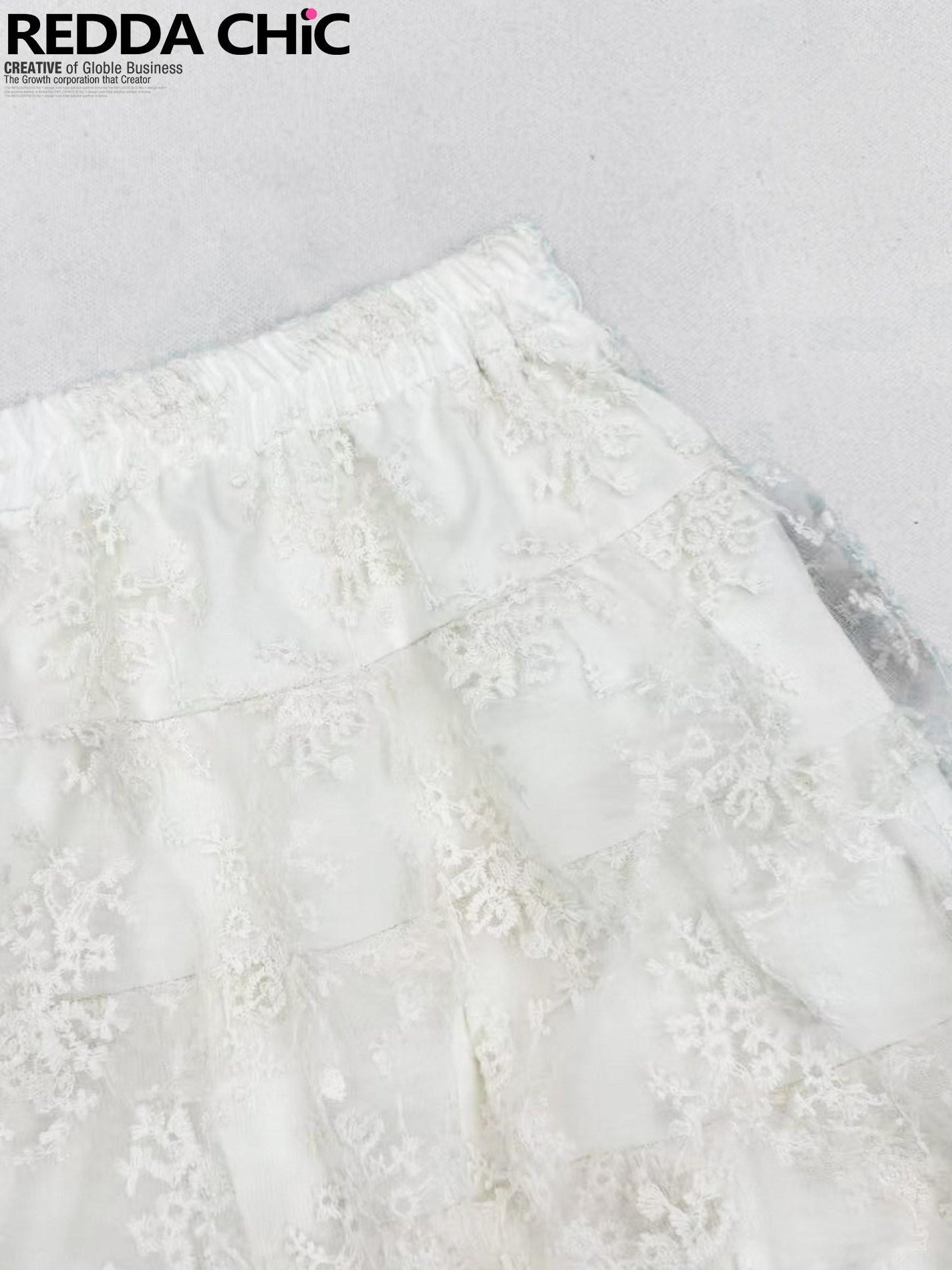 ReddaChic Lace High Waist Ruffle A Line Princess Travel Off White Slip Mini Dresses
